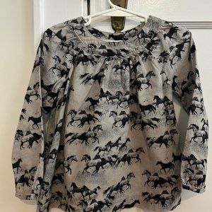 Gap Long Sleeve Horse Print Top